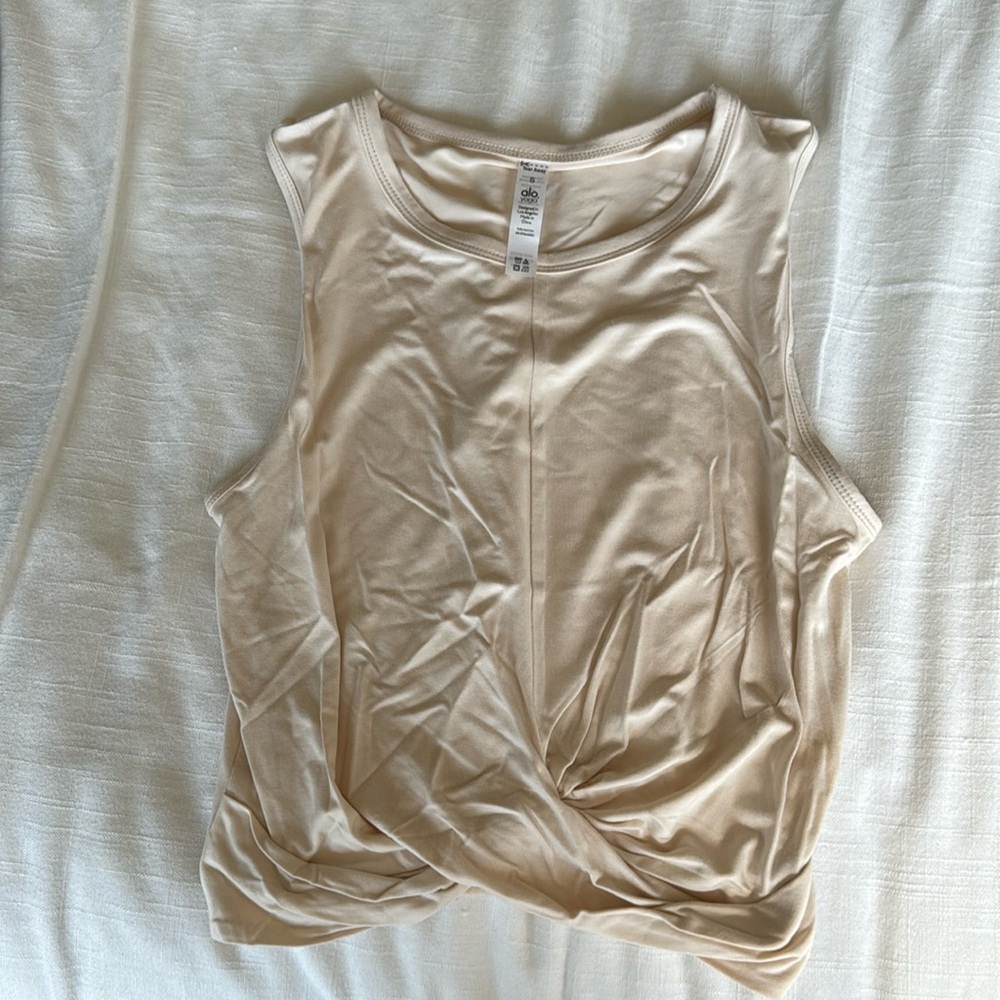 Alo Yoga Cover Cropped Tank, Off White, Small
